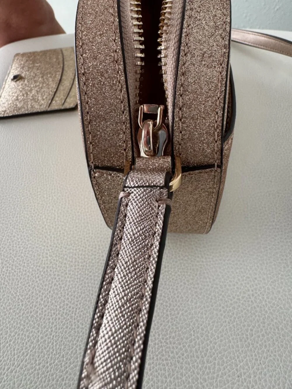 Kate Spade Glimmer Oval Camera Bag & Kenzie Glitter Card Case NWOT